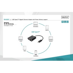 Karta sieciowa DIGITUS przewodowa USB 3.0 Typ C do RJ45 Giga… | PartsPC.pl