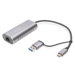 Karta sieciowa DIGITUS przewodowa USB 3.1 Typ C + USB A do 1… | PartsPC.pl