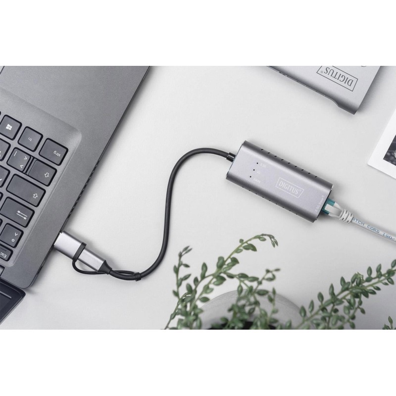 Karta sieciowa DIGITUS przewodowa USB 3.1 Typ C + USB A do 1… | PartsPC.pl