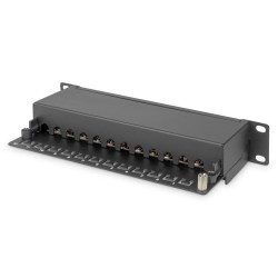Patch panel DIGITUS 10" 12-portów RJ-45 Kat.6 ekranowany 1U kompletny LSA,