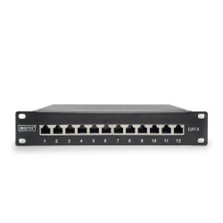 Patch panel DIGITUS 10" 12-portów RJ-45 Kat.6 ekranowany 1U kompletny LSA,