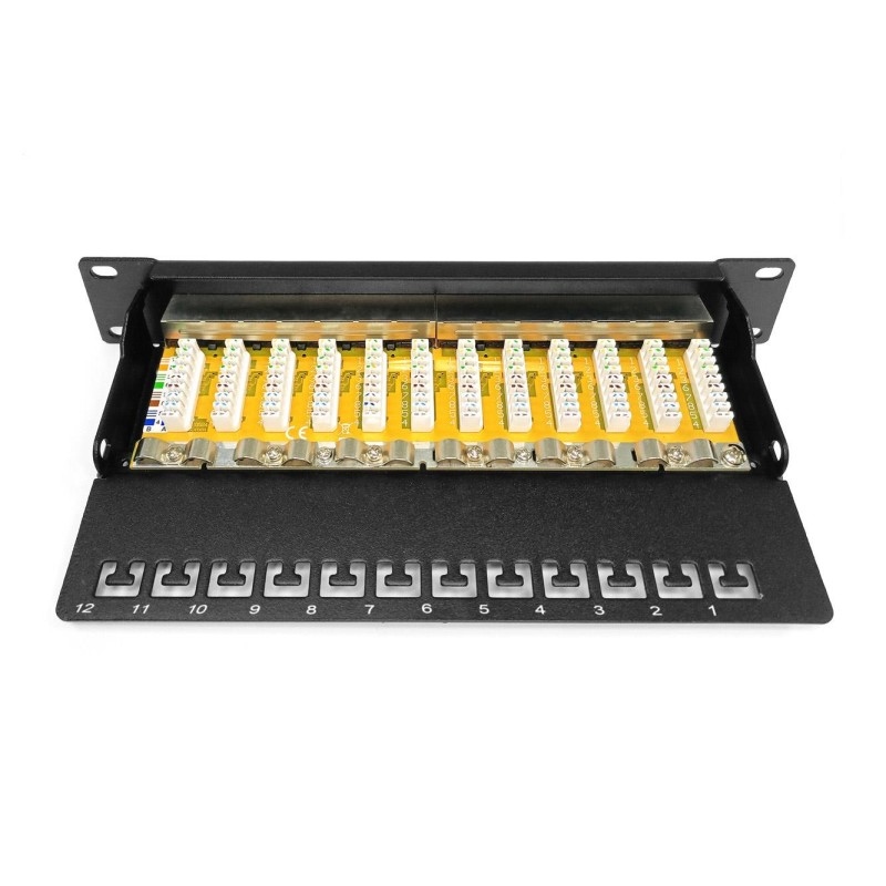 Patch panel DIGITUS 10" 12-portów RJ-45 Kat.6 ekranowany 1U kompletny LSA,