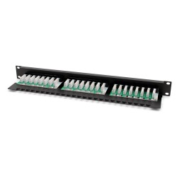 Patch panel DIGITUS 19" 24x RJ45 UTP kat. 6 1U z tacką | PartsPC.pl