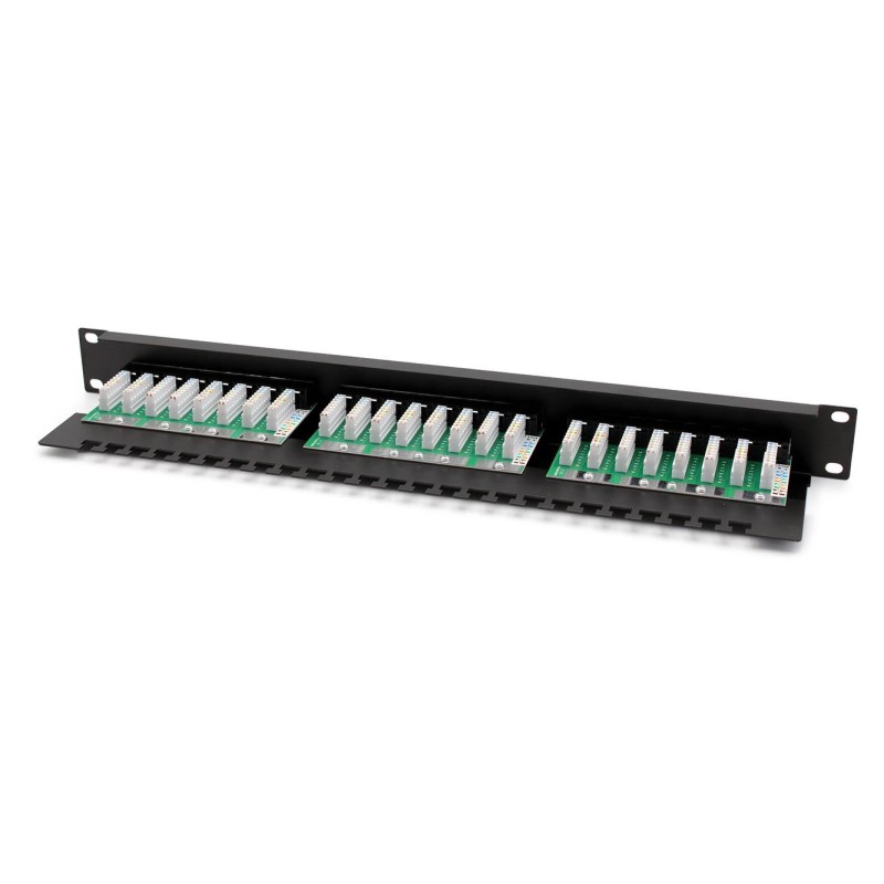 Patch panel DIGITUS 19" 24x RJ45 UTP kat. 6 1U z tacką | PartsPC.pl