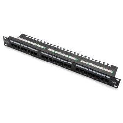 Patch panel DIGITUS 19" 24x RJ45 UTP kat. 6 1U z tacką | PartsPC.pl