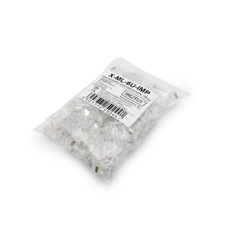 Wtyk RJ45 DIGITUS kat. 6 nieekranowany, 100 szt | PartsPC.pl