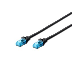 Patchcord DIGITUS UTP kat. 5e 0,25m PVC czarny | PartsPC.pl