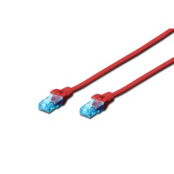 Patchcord DIGITUS UTP kat. 5e 3m PVC czerwony | PartsPC.pl