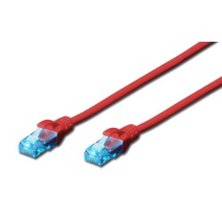 Patchcord DIGITUS UTP kat. 5e 1,5m PVC czerwony | PartsPC.pl