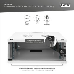 Szafa wisząca jednosekcyjna DIGITUS 19" 4U, SOHO 241 x 540 x… | PartsPC.pl