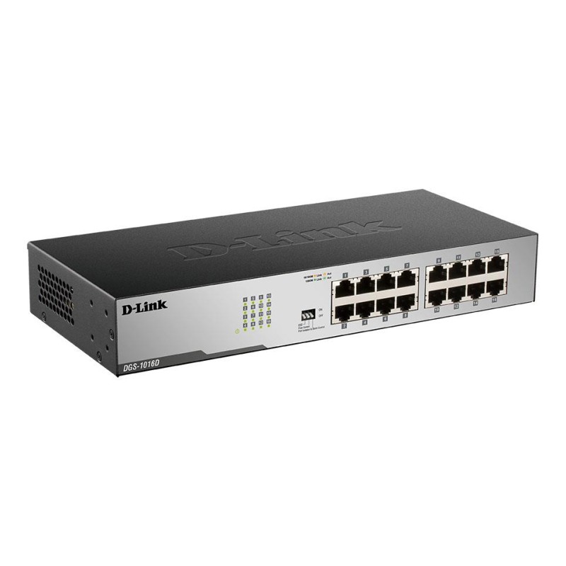 D-Link DGS-1016D switch L2 16x1GBE Desktop/Rack 19'' | PartsPC.pl