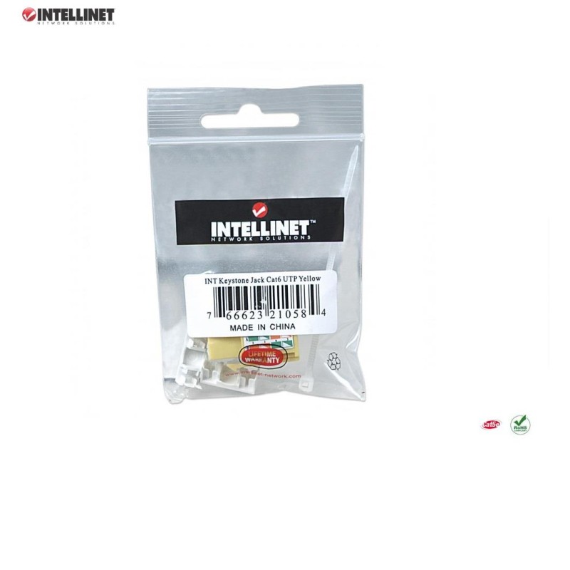 Moduł Keystone Intellinet RJ45 UTP Cat.6, żółty | PartsPC.pl