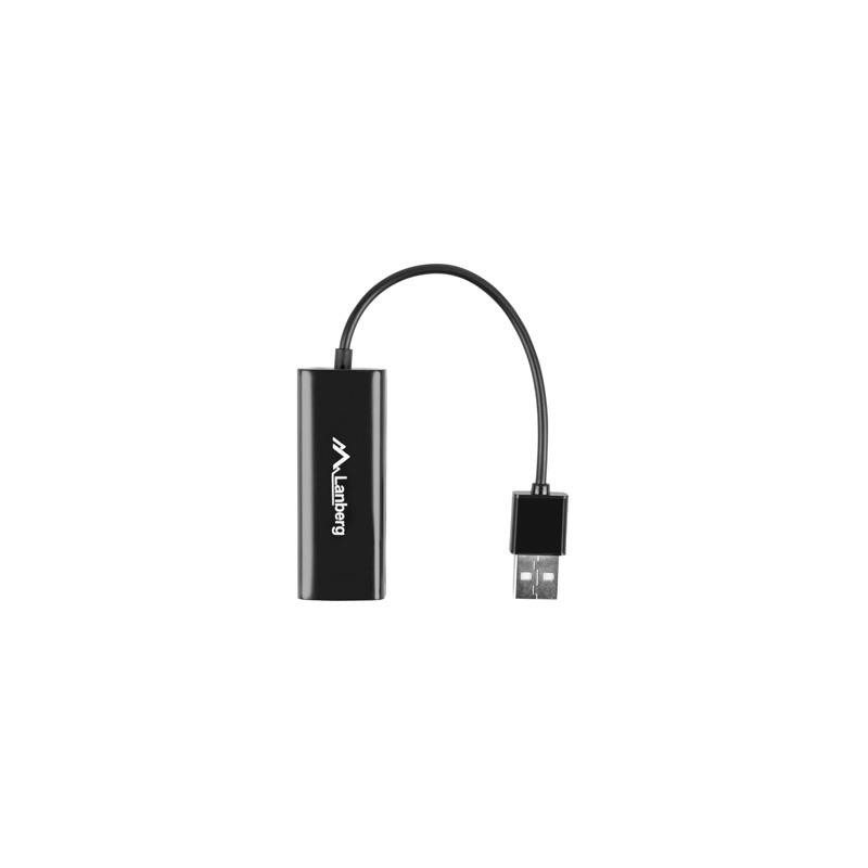 Karta sieciowa Lanberg USB 2.0 - RJ-45 100Mb na kablu | PartsPC.pl