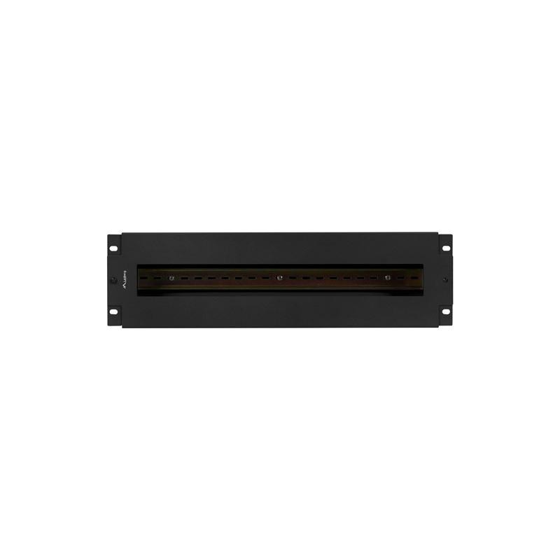 Panel dystrybucji napięć Lanberg 19" 3U z szyną DIN TS-35 czarny
