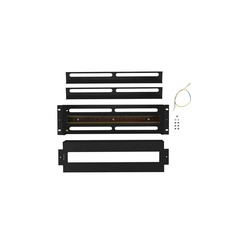 Panel dystrybucji napięć Lanberg 19" 3U z szyną DIN TS-35 czarny