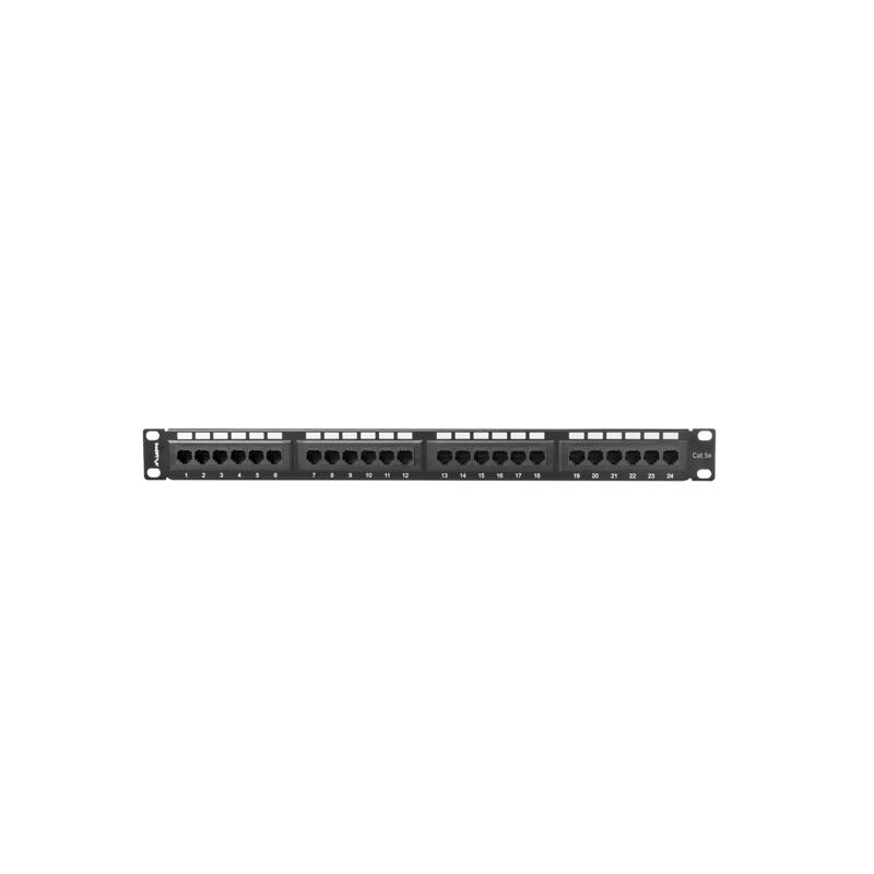 Patch panel Lanberg PPU5-1024-B 24 port 1U kat.5e czarny | PartsPC.pl
