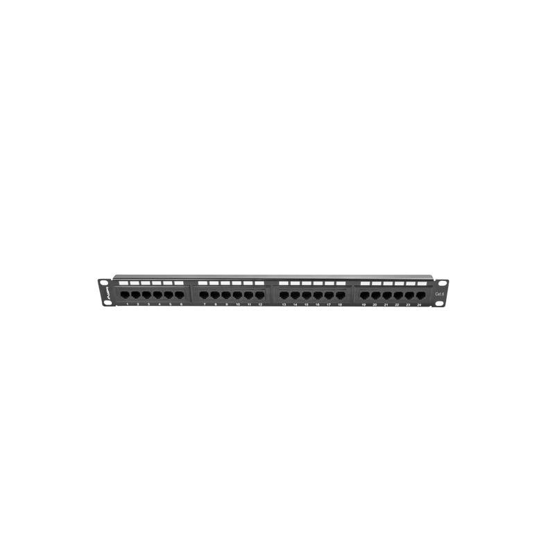 Patch panel Lanberg PPU6-1024-B 24 port 1U kat.6 czarny | PartsPC.pl