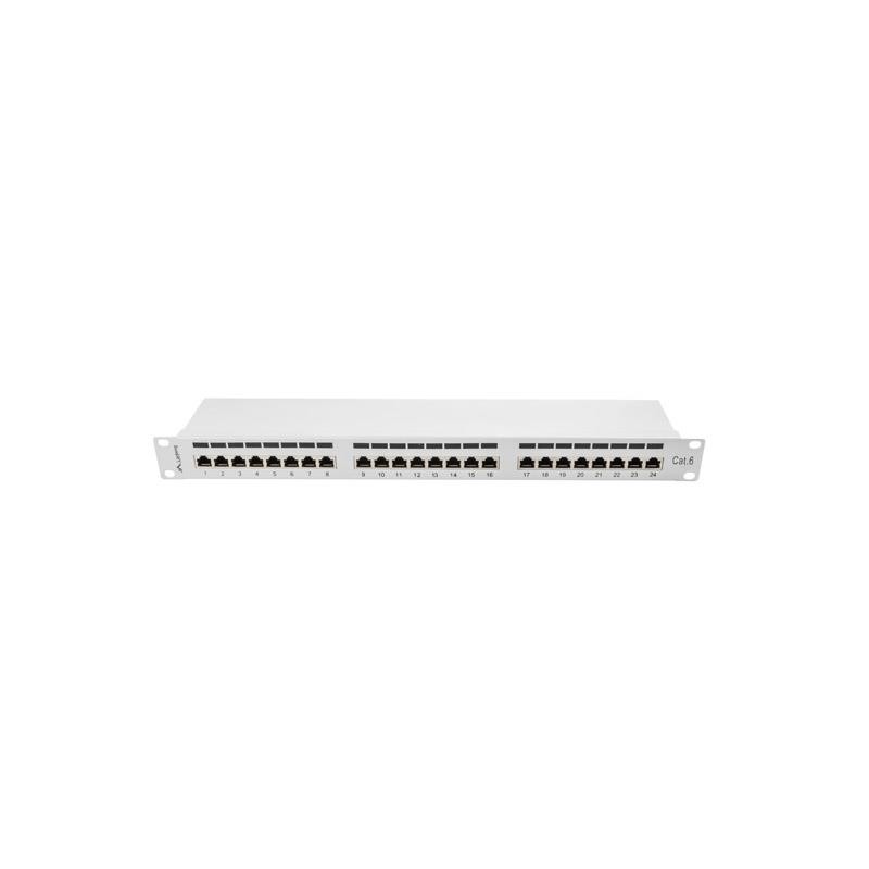 Patch panel Lanberg PPS6-1024-S 24 port 1U kat.6 ekranowany szary