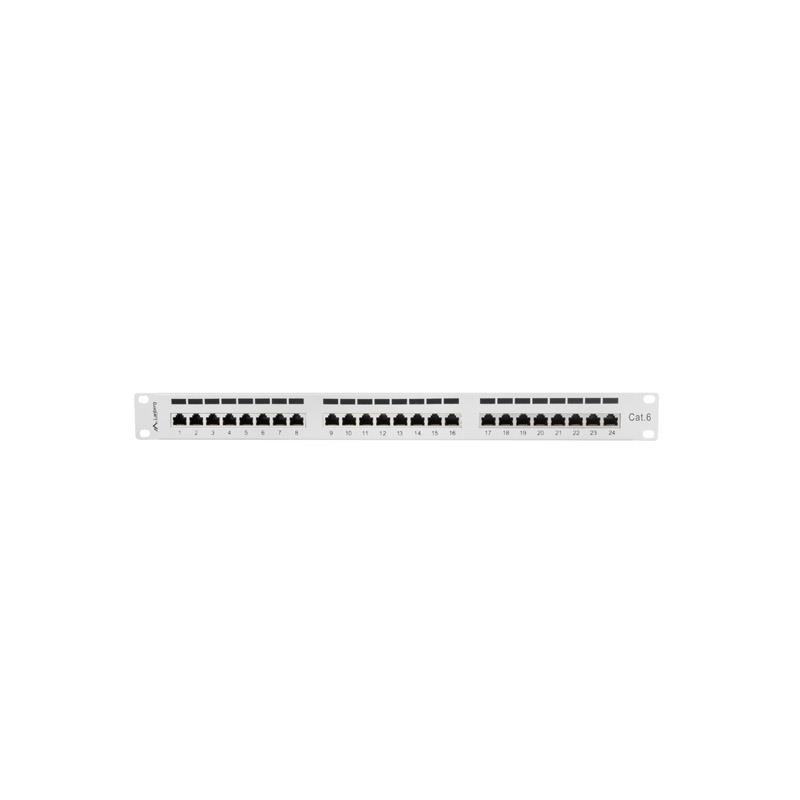 Patch panel Lanberg PPS6-1024-S 24 port 1U kat.6 ekranowany szary