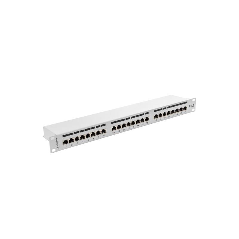 Patch panel Lanberg PPS6-1024-S 24 port 1U kat.6 ekranowany szary