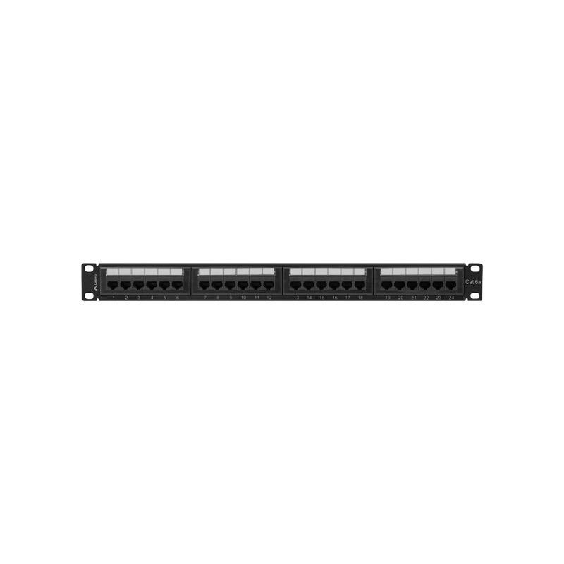 Patch panel Lanberg 24 port 1U kat.6A czarny | PartsPC.pl