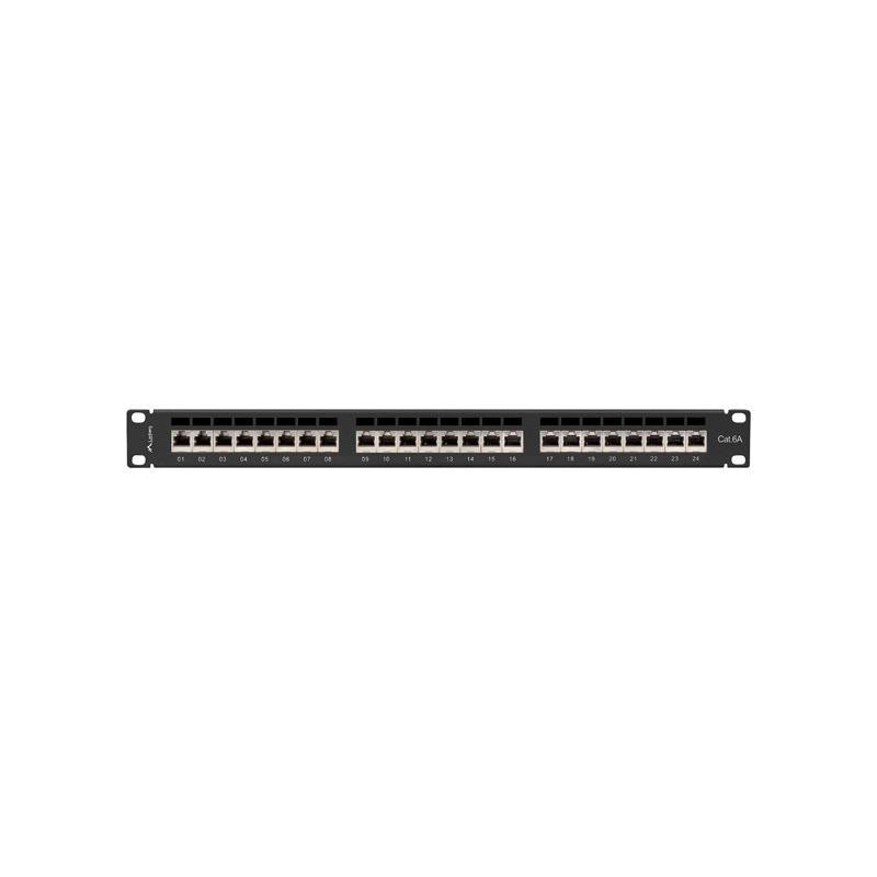 Patch panel Lanberg 24 port 1U kat.6A ekranowany czarny | PartsPC.pl