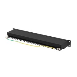 Patch panel Lanberg 24 port 1U kat.6A ekranowany czarny | PartsPC.pl