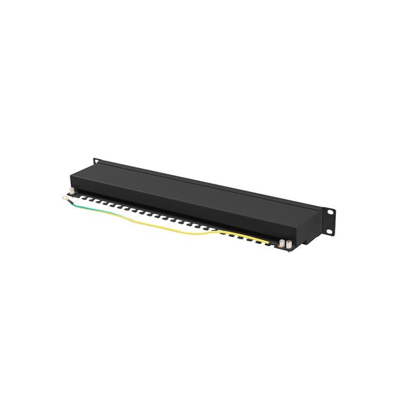 Patch panel Lanberg 24 port 1U kat.6A ekranowany czarny | PartsPC.pl