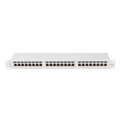 Patch panel Lanberg 24 port 1U kat.6A ekranowany szary | PartsPC.pl