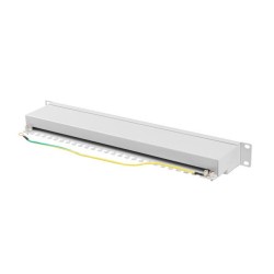Patch panel Lanberg 24 port 1U kat.6A ekranowany szary | PartsPC.pl