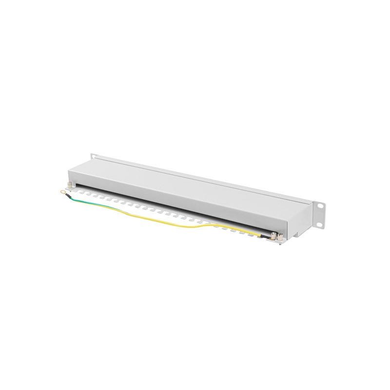 Patch panel Lanberg 24 port 1U kat.6A ekranowany szary | PartsPC.pl