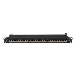 Patch panel Lanberg 24 port 1U kat.7 ekranowany czarny | PartsPC.pl