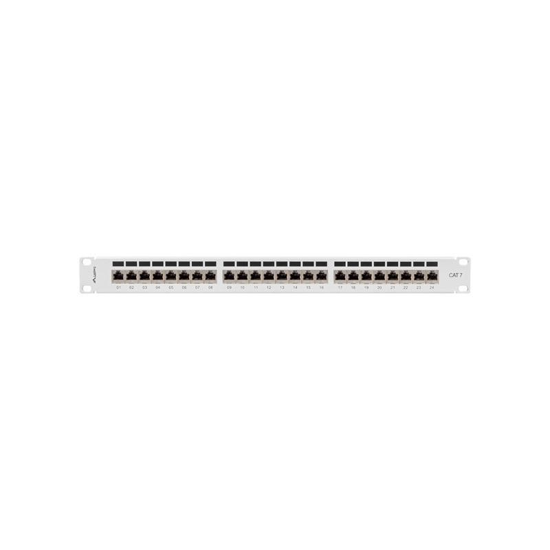 Patch panel Lanberg 24 port 1U kat.7 ekranowany szary | PartsPC.pl