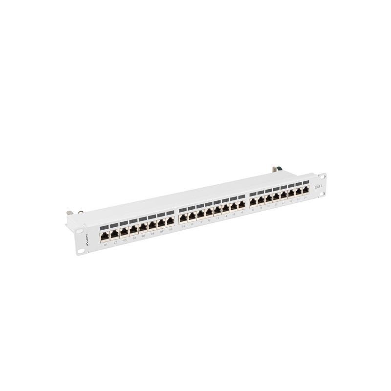 Patch panel Lanberg 24 port 1U kat.7 ekranowany szary | PartsPC.pl