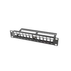 Patch panel pusty Lanberg 12 port 1U 10" z organizerem do mo… | PartsPC.pl