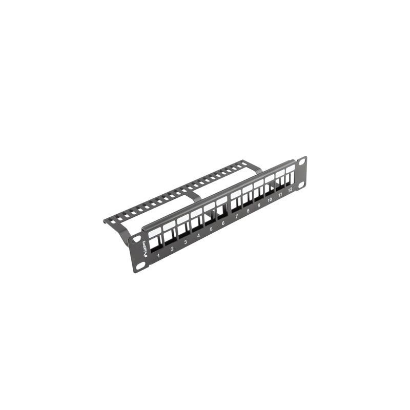 Patch panel pusty Lanberg 12 port 1U 10" z organizerem do mo… | PartsPC.pl