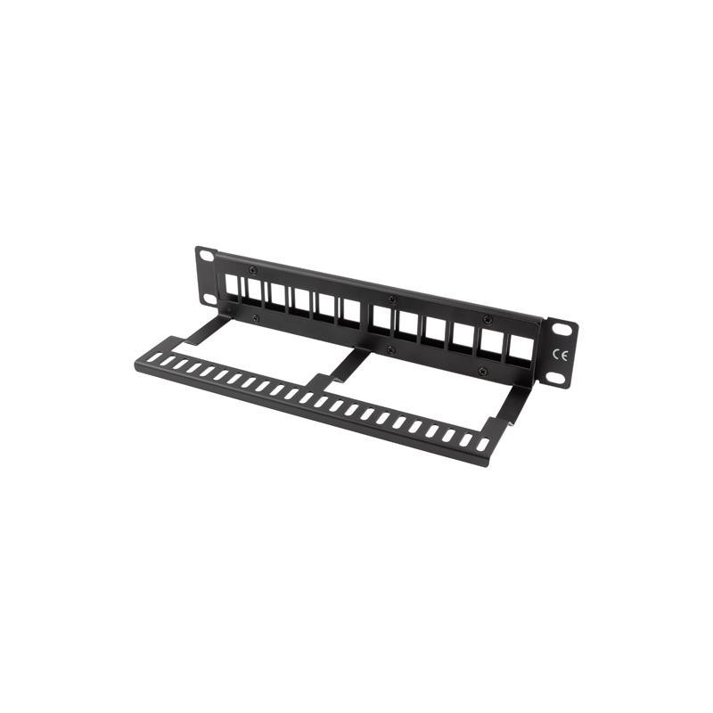 Patch panel pusty Lanberg 12 port 1U 10" z organizerem do mo… | PartsPC.pl