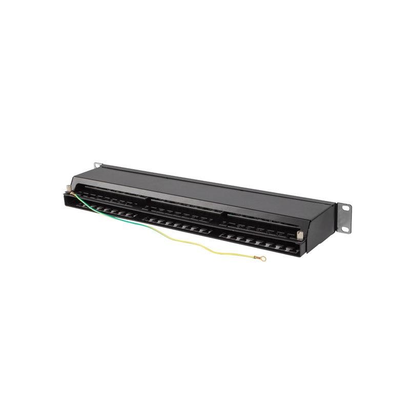 Patch panel Lanberg PPS6-1048-B 48 port 1U 19" kat.6 FTP ekranowany czarny