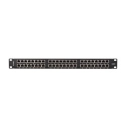 Patch panel Lanberg PPS6-1048-B 48 port 1U 19" kat.6 FTP ekranowany czarny