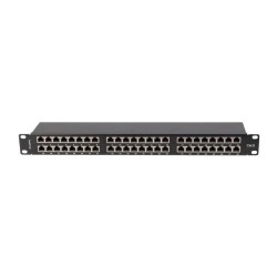 Patch panel Lanberg PPS6-1048-B 48 port 1U 19" kat.6 FTP ekranowany czarny