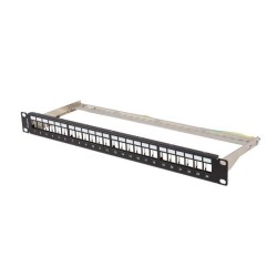Patch panel pusty Lanberg PPKS-0924-B 24 port 1U 19" do modułów keystone
