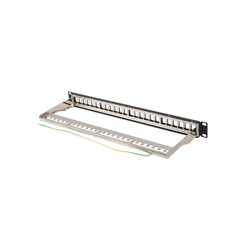 Patch panel pusty Lanberg PPKS-0924-B 24 port 1U 19" do modułów keystone