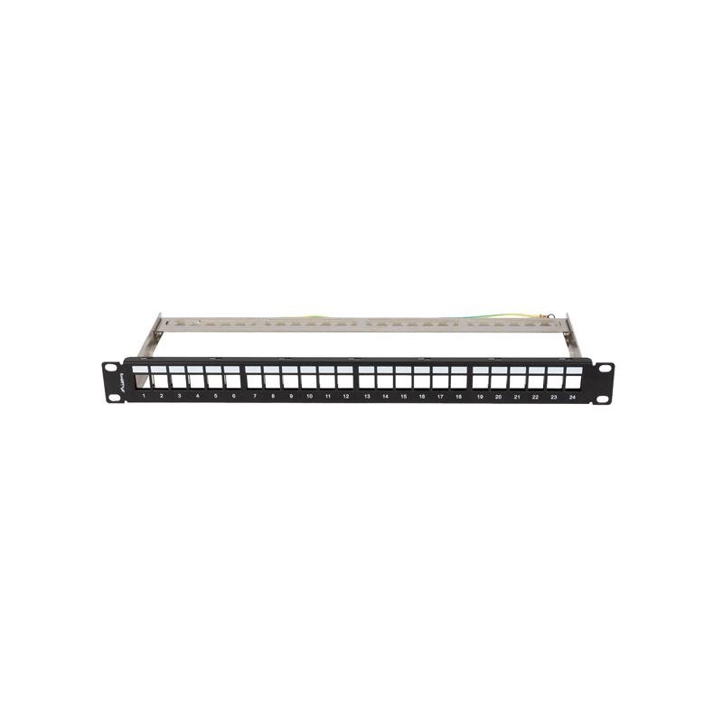 Patch panel pusty Lanberg PPKS-0924-B 24 port 1U 19" do modułów keystone