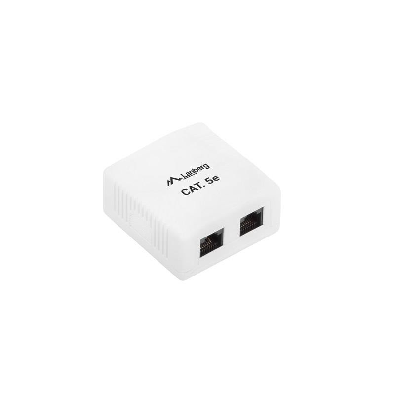 Gniazdo natynkowe Lanberg OU5-0002-W kat.5E 2X RJ45 | PartsPC.pl