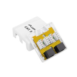 Gniazdo natynkowe Lanberg OU5-0002-W kat.5E 2X RJ45 | PartsPC.pl
