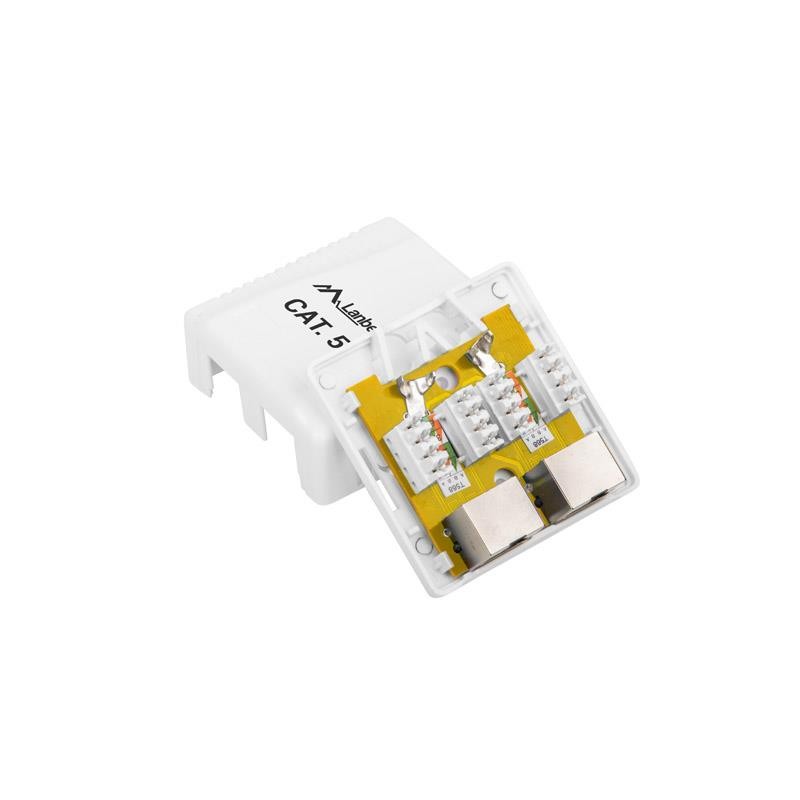 Lanberg OS5-0002-W — Gniazdo natynkowe 2 × RJ45