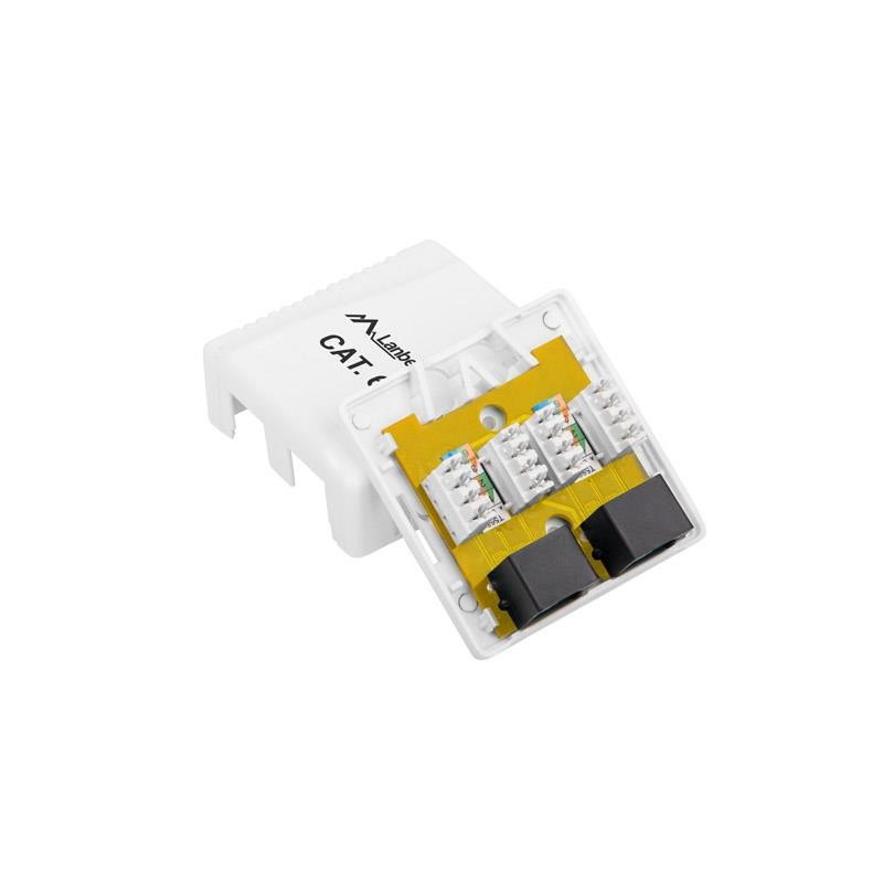 Gniazdo natynkowe Lanberg OU6-0002-W kat.6 2X RJ45 | PartsPC.pl