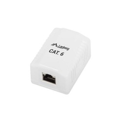 Gniazdo natynkowe Lanberg OS6-0001-W kat.6 ekranowane 1x RJ4… | PartsPC.pl