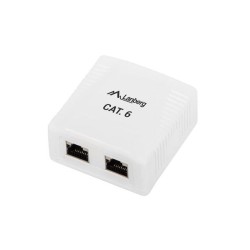 Gniazdo natynkowe Lanberg OS6-0002-W kat.6 ekranowane 2X RJ4… | PartsPC.pl