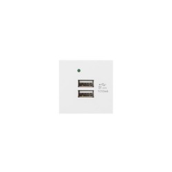 Gniazdo Lanberg 45x45 ładowarka 2x USB 2.1A białe | PartsPC.pl